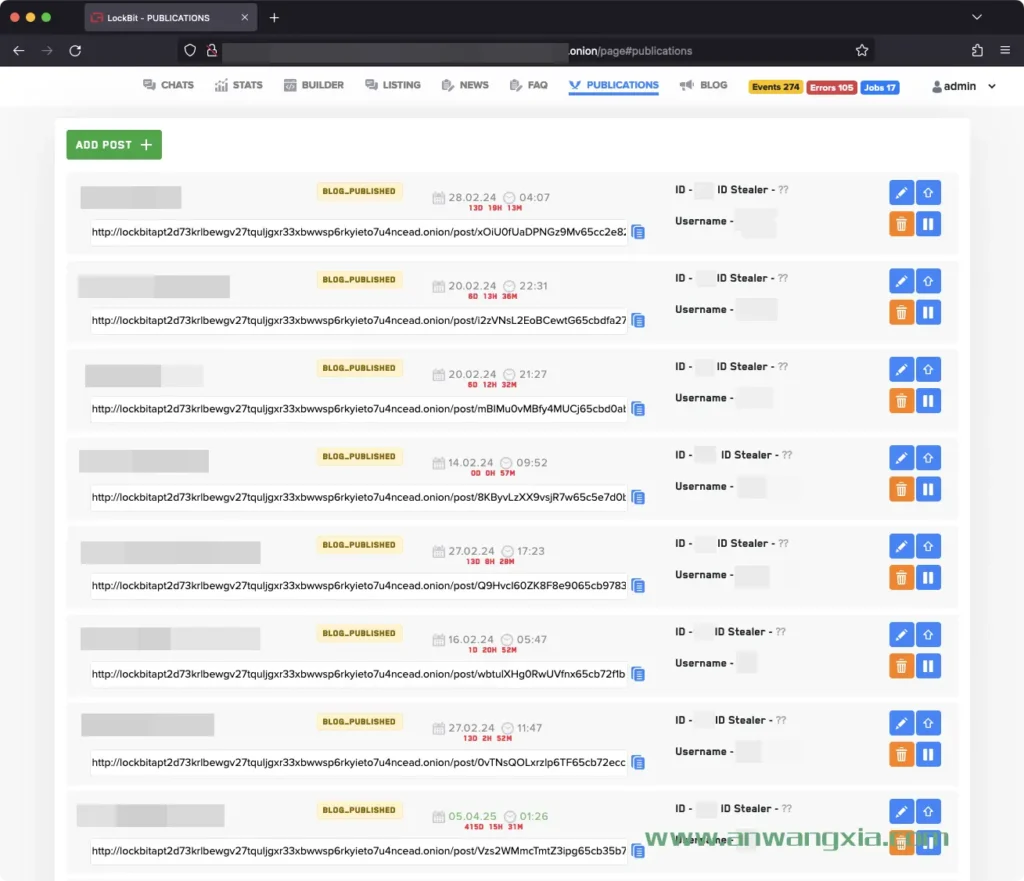 暗网勒索软件团伙LockBit遭黑客攻击:内部数据库、聊天记录、系统截图遭曝光