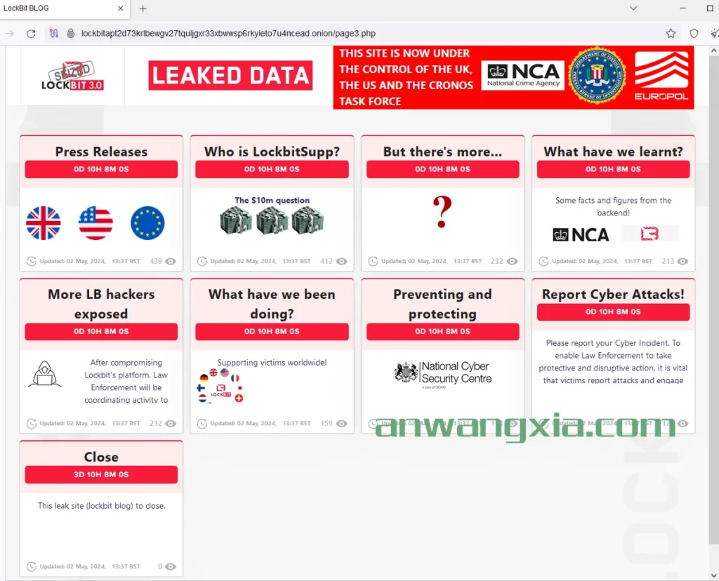 警方恢复对LockBit暗网泄密网站的访问,并称对该勒索软件团伙进行持续调查