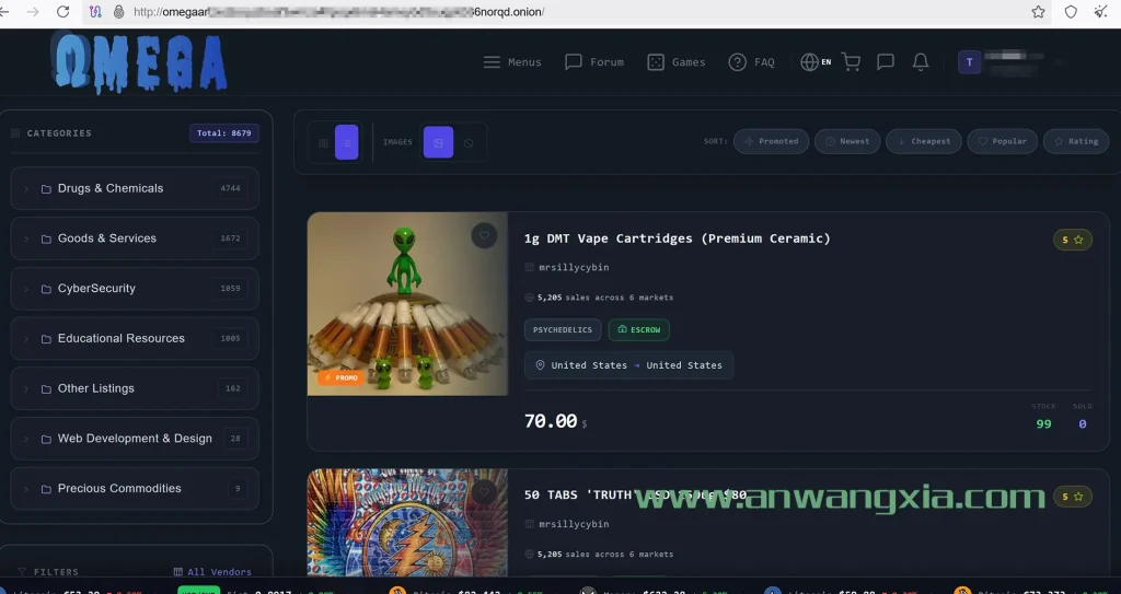 GoBalance漏洞案例：暗网交易市场Omega Market被攻击，更换新的暗网onion域名