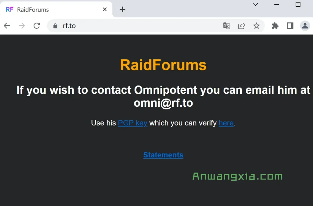 臭名昭著的RaidForums的前任管理员Omnipotent发布了一条新声明,意味深长