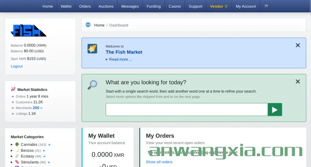 暗网市场Fish Market已正式退出骗局,无法访问