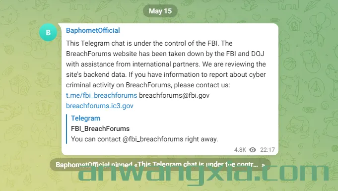 快讯:臭名昭著的暗网数据泄露论坛BreachForums被FBI查封