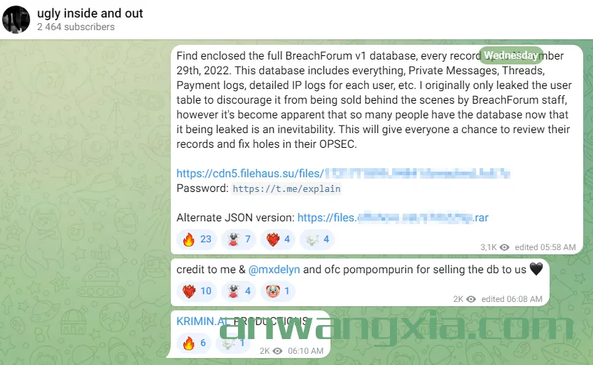 第一版BreachForums论坛数据库泄露背后的故事,包含会员信息与私信在内的大量数据泄露会带来什么