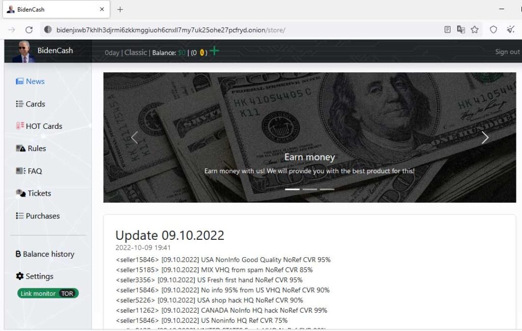 暗网市场BidenCash为了推广,免费赠送120万张信用卡信息