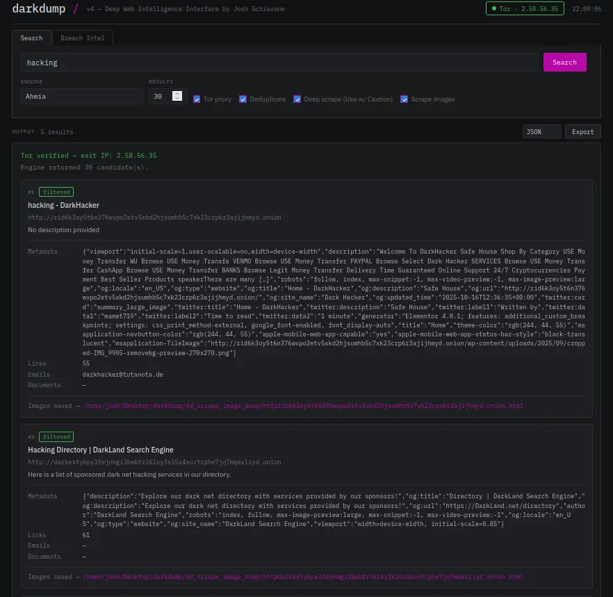 暗网开源情报神器Darkdump：一键监控暗网，挖掘威胁情报