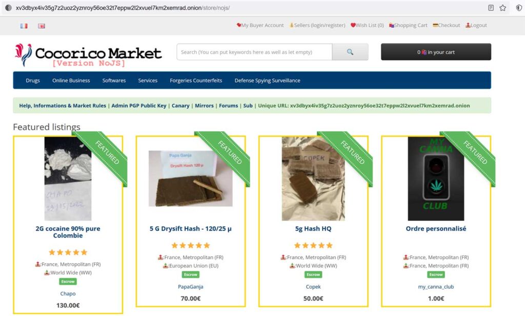 法语暗网交易市场Cocorico Market的管理员消失,疑似退出骗局