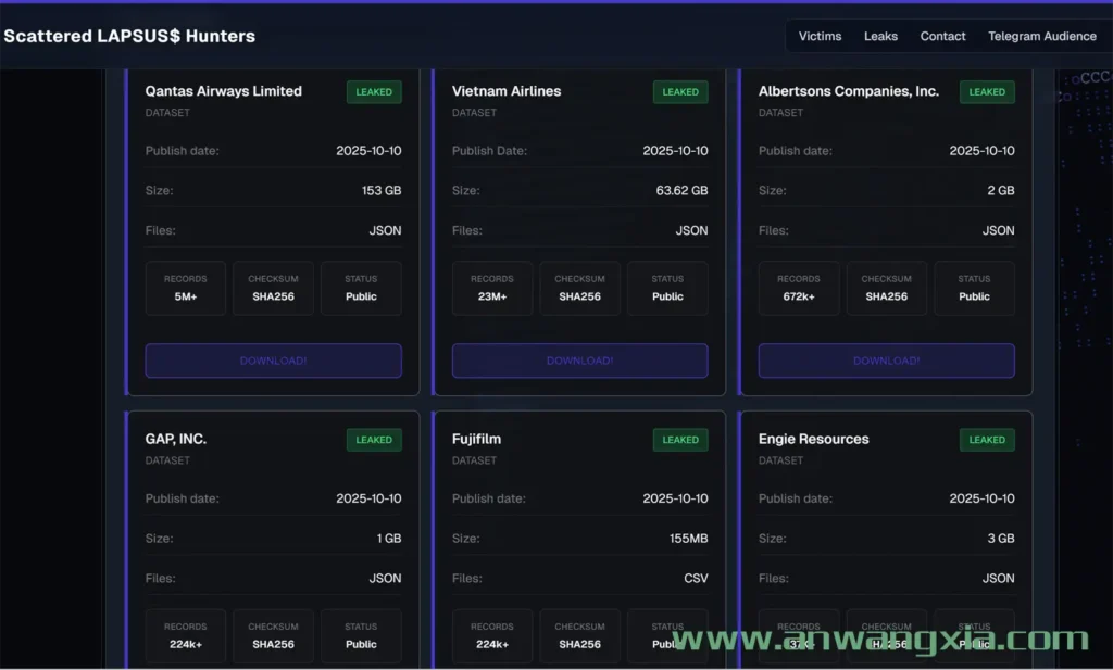 就这:Scattered LAPSUS$ Hunters团伙仅泄露了6名受害者的部分数据