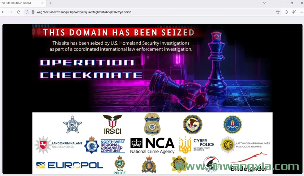 暗网勒索软件团伙BlackSuit的暗网网站被执法部门查封